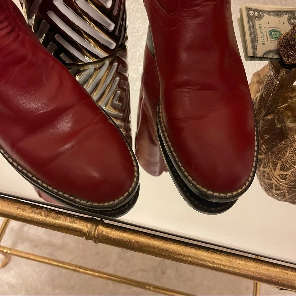 LAREDO 62312  Red Leather Roper Western Cowboy Boots - Picture 2 of 10